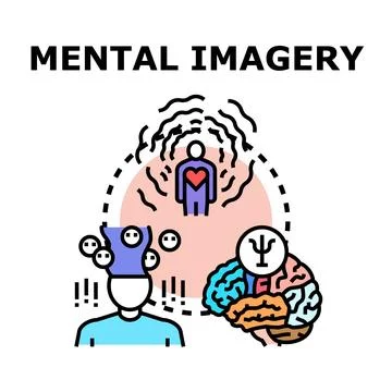 Mental imagery concept developing in human mind Stock Illustration