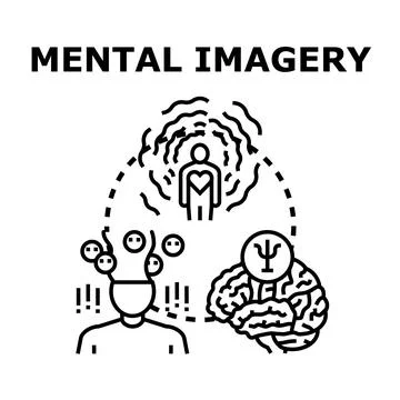 Mental imagery concept developing in human mind Stock Illustration