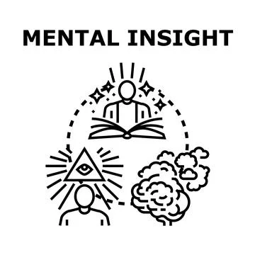 Mental insight concept combining knowledge, awareness, and thinking process Stock Illustration