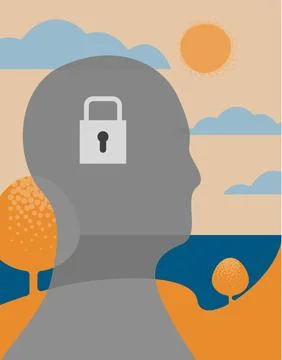 The mental isolation Stock Illustration