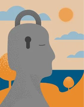 The mental isolation Stock Illustration