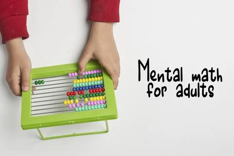 Mental math for adults. Doing math Stock Photos