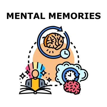 Mental memories mind process learning development concept Stock Illustration