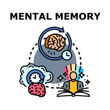 Mental memory and learning process concept illustration 스톡 일러스트