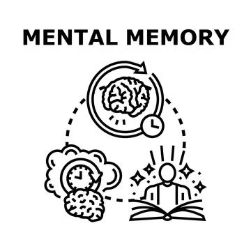 Mental memory and learning process concept illustration Stock Illustration