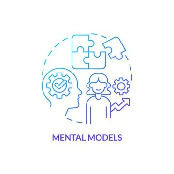 Mental models blue gradient concept icon Stock Illustration