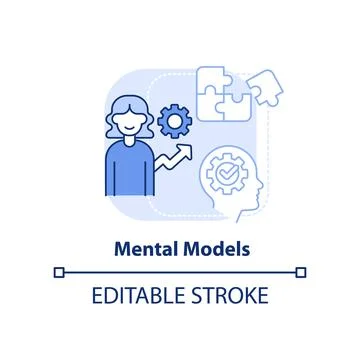 Mental models light blue concept icon Stock Illustration