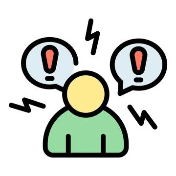 Mental panic attack icon vector flat 스톡 일러스트