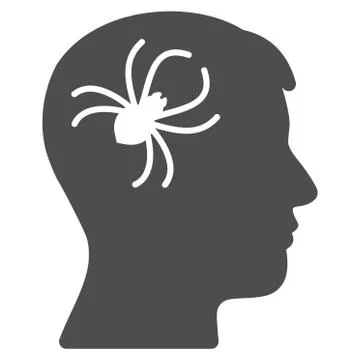 Mental Parasite Spider Flat Icon Stock Illustration