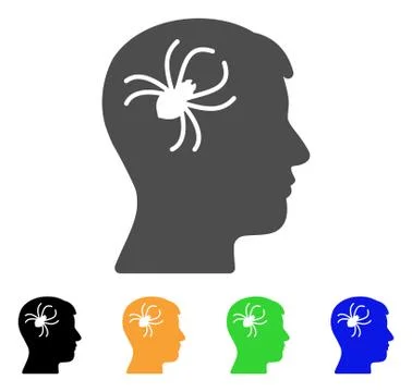 Mental Parasite Spider Flat Icon Illustrazione stock