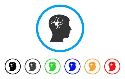 Mental Parasite Spider Rounded Icon Stock Illustration
