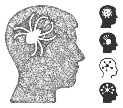 Mental Parasite Spider Web Vector Mesh Illustration イラスト素材