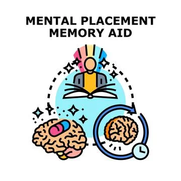 Mental placement memory aid developing learning and recall Stock Illustration