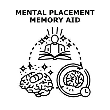 Mental placement memory aid developing learning and recall Stock Illustration