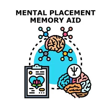 Mental placement memory aid vector illustration concept Illustrazione stock