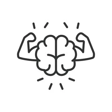 Mental power, in line design. Concentration, Focus, Intelligence, Brainpower Stock Illustration