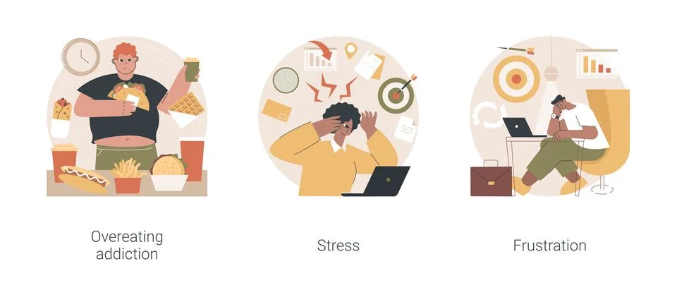 Mental problem abstract concept vector illustrations. Stock Illustration