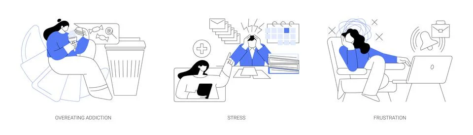 Mental problem abstract concept vector illustrations. Stock Illustration