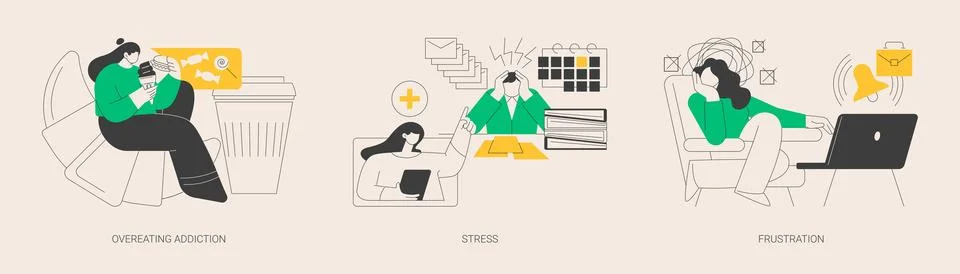 Mental problem abstract concept vector illustrations. Stock Illustration