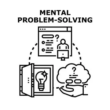 Mental problem solving finding creative solution idea Stock Illustration