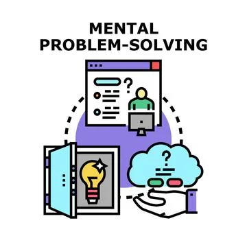 Mental problem solving finding creative solution idea Stock Illustration