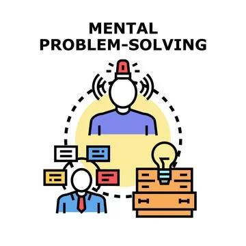 Mental problem solving finding solutions through innovation process Stock Illustration