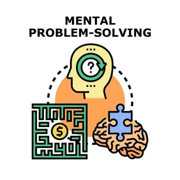 Mental problem solving process finding creative business solutions 스톡 일러스트