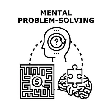 Mental problem solving process finding creative business solutions イラスト素材