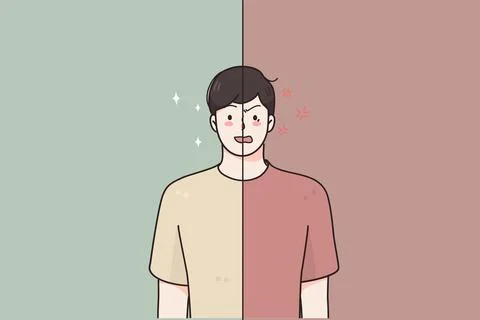 Mental problems, bipolar disorder concept Ilustración de archivo