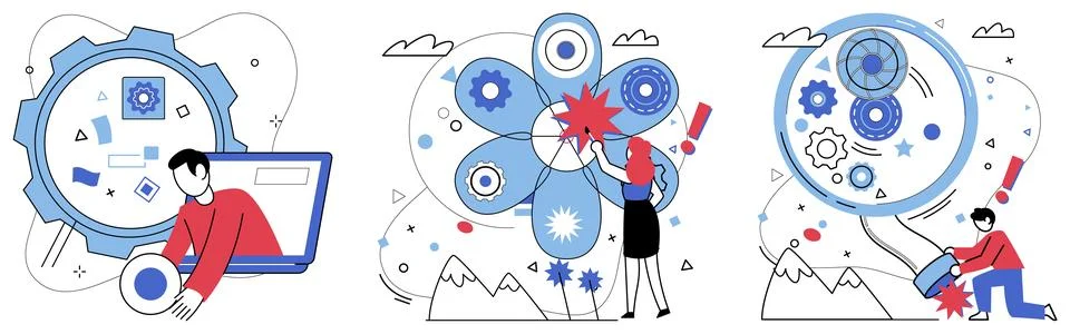 Mental processing. In realm cognition, mental processing is architect conce.. Stock Illustration