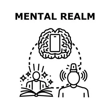 Mental realm exploring ideas, knowledge, and creative inspiration Stock Illustration