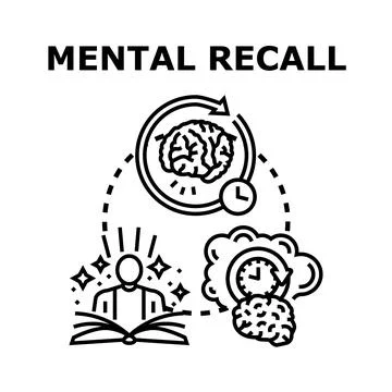 Mental recall process, memory, learning and knowledge concept イラスト素材