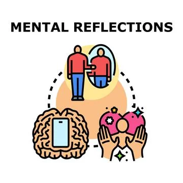 Mental reflections exploring self perception and emotional well being Stock Illustration