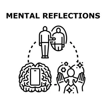 Mental reflections exploring self perception and emotional well being Stock Illustration