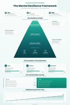 Mental Resilience Framework Infographic Vector Coping Skills Illustrazione stock