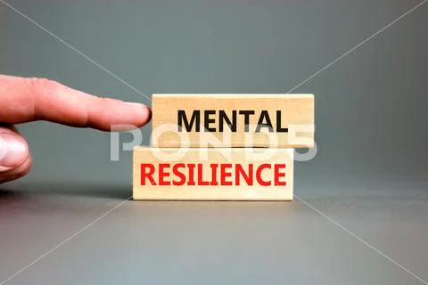 Photograph: Mental resilience symbol. Concept word Mental resilience