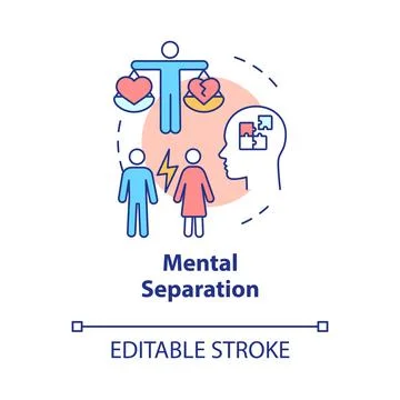 Mental separation concept icon Stockillustratie