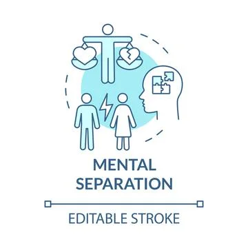 Mental separation turquoise concept icon Stockillustratie