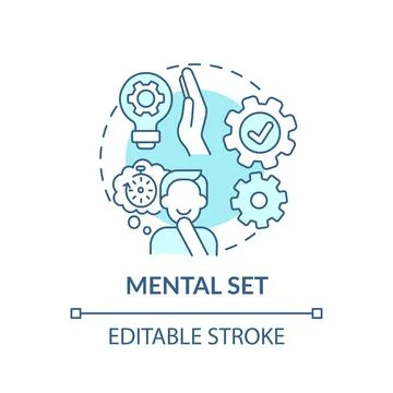 Mental set blue concept icon Stock Illustration