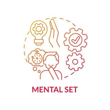 Mental set red gradient concept icon イラスト素材