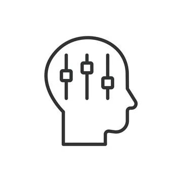 Mental settings, in line design. Mindset, cognitive, mental focus, brain Stock Illustration