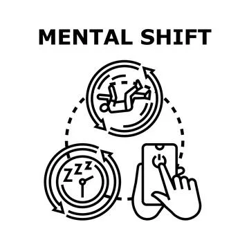 Mental shift changing perspective and emotional state concept Stock Illustration