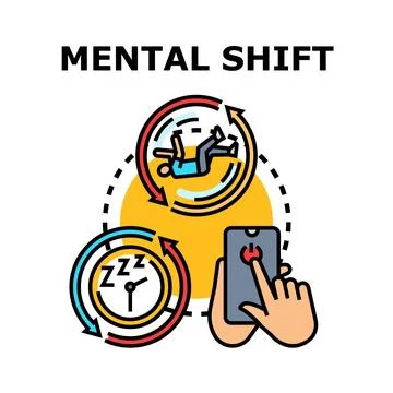 Mental shift changing perspective and emotional state concept Stock Illustration