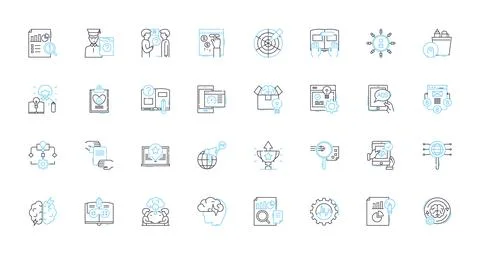 Mental snaps linear icons set. Memories, Emotions, Triggers, Thoughts, Snapshots Stock-Illustration