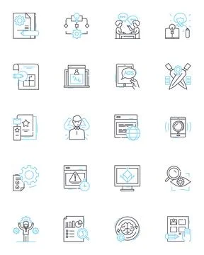 Mental snaps linear icons set. Memories, Emotions, Triggers, Thoughts, Snapshots Stock-Illustration