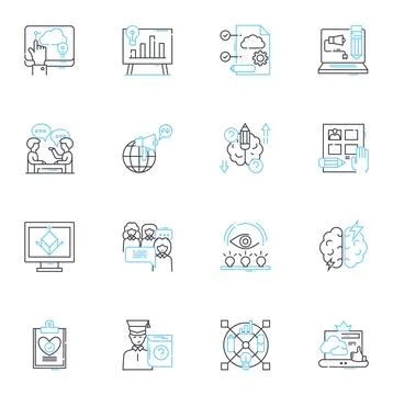 Mental snaps linear icons set. Memories, Emotions, Triggers, Thoughts, Snapshots Stock-Illustration