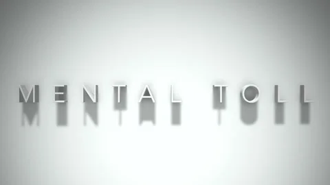 Mental toll 3D title animation with shadows on a white background Stock-Footage 297458048