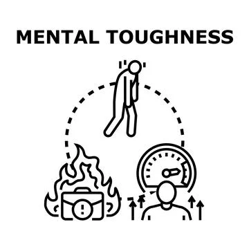 Mental toughness developing strong mind for challenges 库存插图