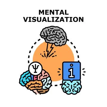 Mental visualization concept for brain activity and psychology 스톡 일러스트