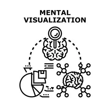 Mental visualization process conceptualizing business data analytics Stock Illustration